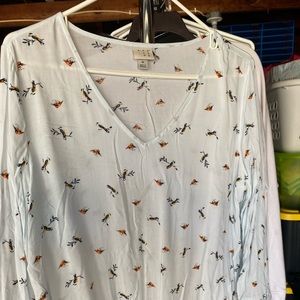 Bird print top